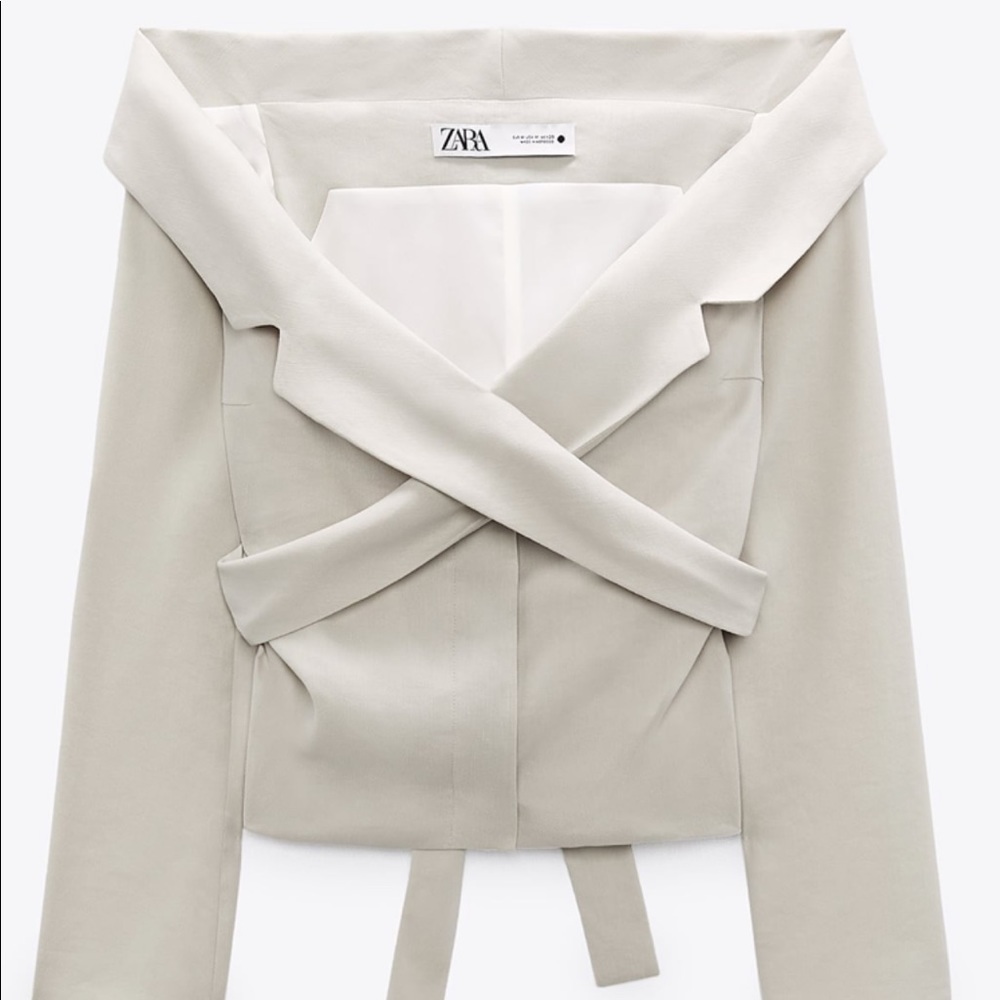 Zara off-shoulder button blazer